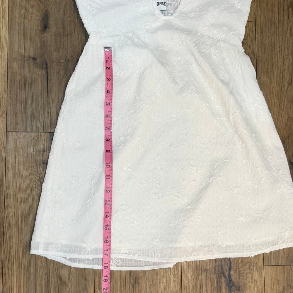 Princess Polly White Floral Embroidered Halter Mini Dress US 4 - Picture 7 of 8